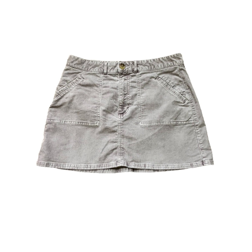 American Eagle Purple Corduroy Mini Skirt High Rise A-Line Pockets 12